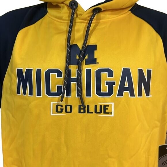 Michigan Wolverines Men’s Large Performance Hoodie Sweatshirt Colosseum New - Picture 2 of 8